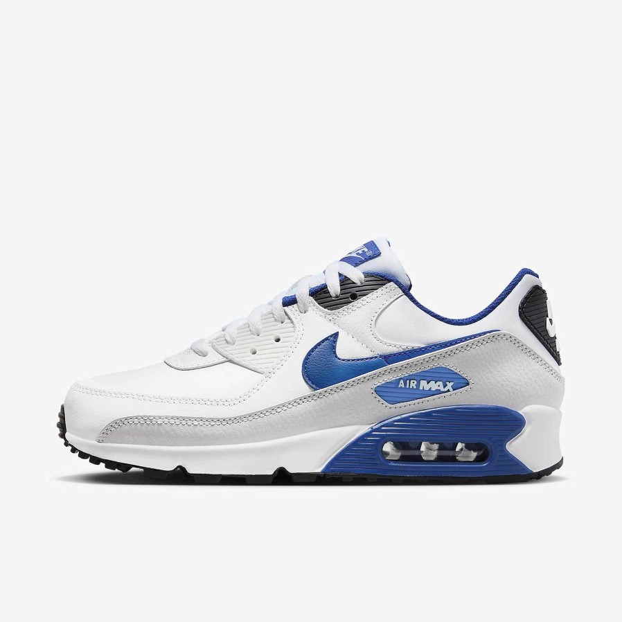 Men Nike Air Max | Nike Air Max 90 White/Photon Dust/Black/Game Royal