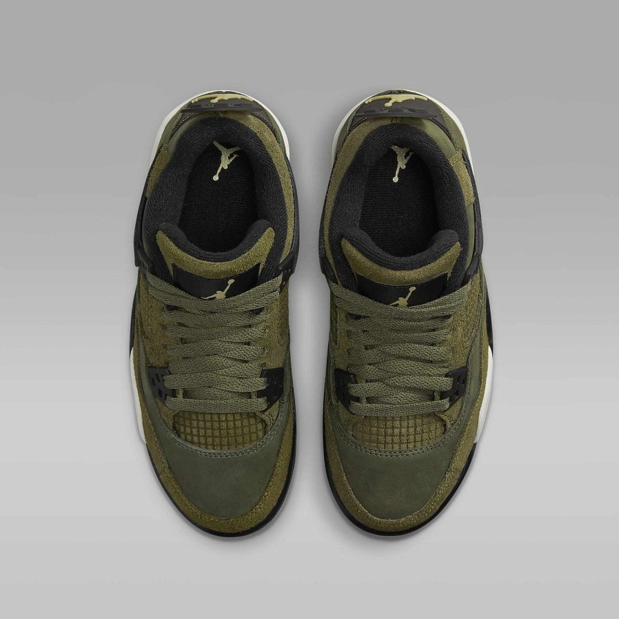 Kids Nike Lifestyle | Air Jordan 4 Retro Se Craft Medium Olive/Cargo Khaki/Black/Pale Vanilla