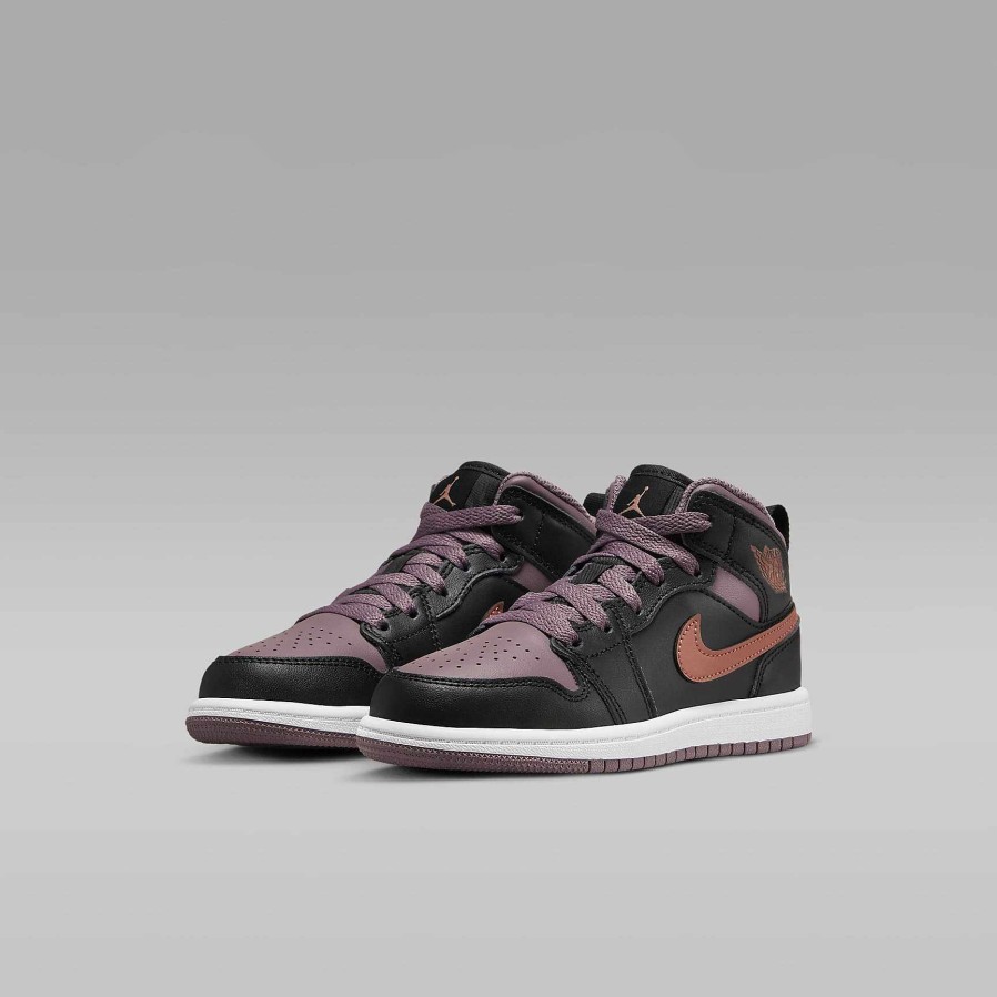 Kids Nike Jordan | Jordan 1 Mid Se Black/Sky J Mauve/White/Sky J Orange