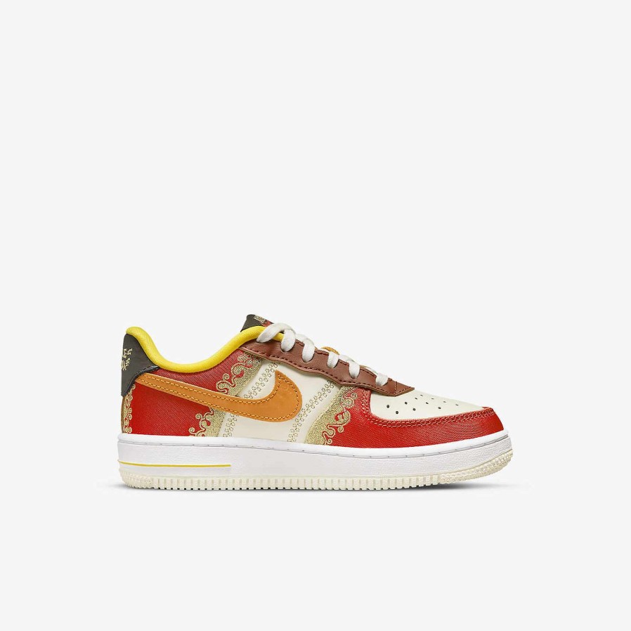 Kids Nike Air Force 1 | Nike Force 1 Premium Habanero Red/Coconut Milk/Vivid Sulfur/Light Curry