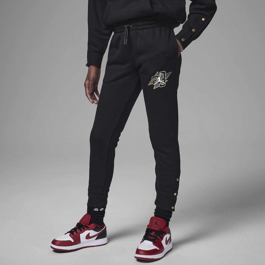 Kids Nike Jordan | Jordan Take Flight Snap Fleece Pants Black