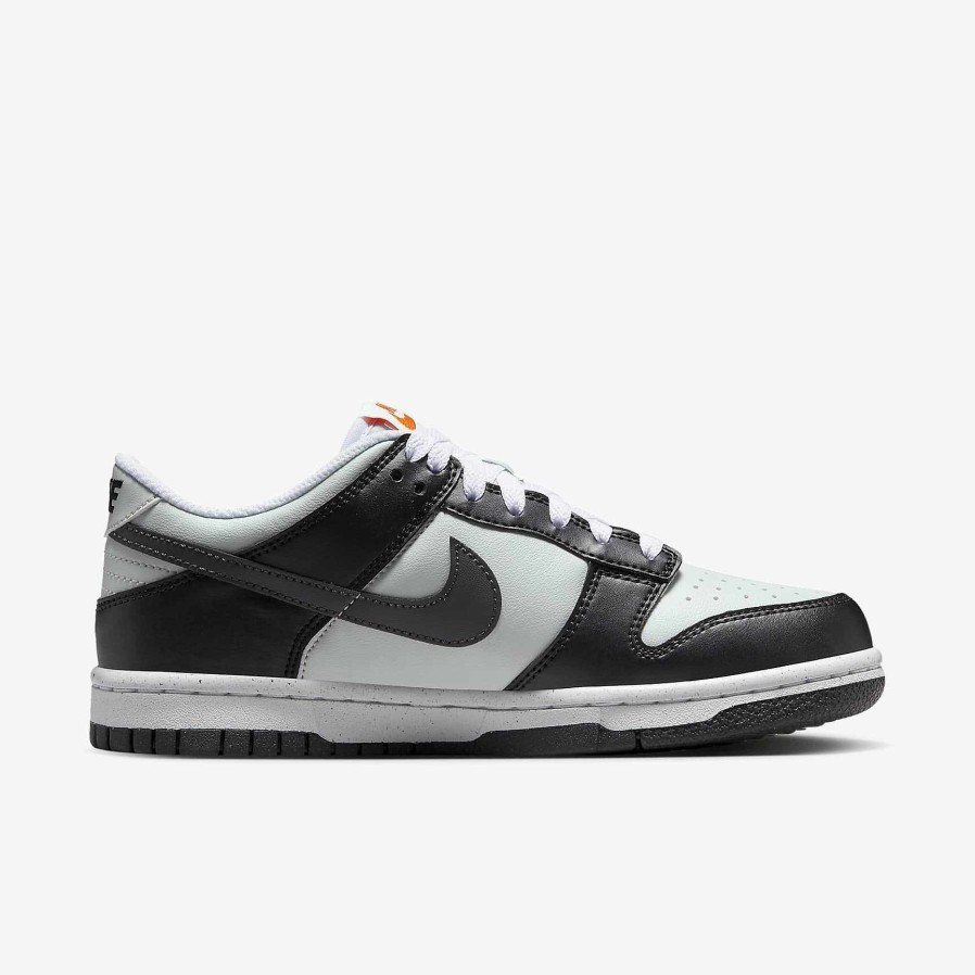 Kids Nike Dunks & Blazers | Nike Dunk Low Black/Light Silver/Bright Mandarin/Medium Ash