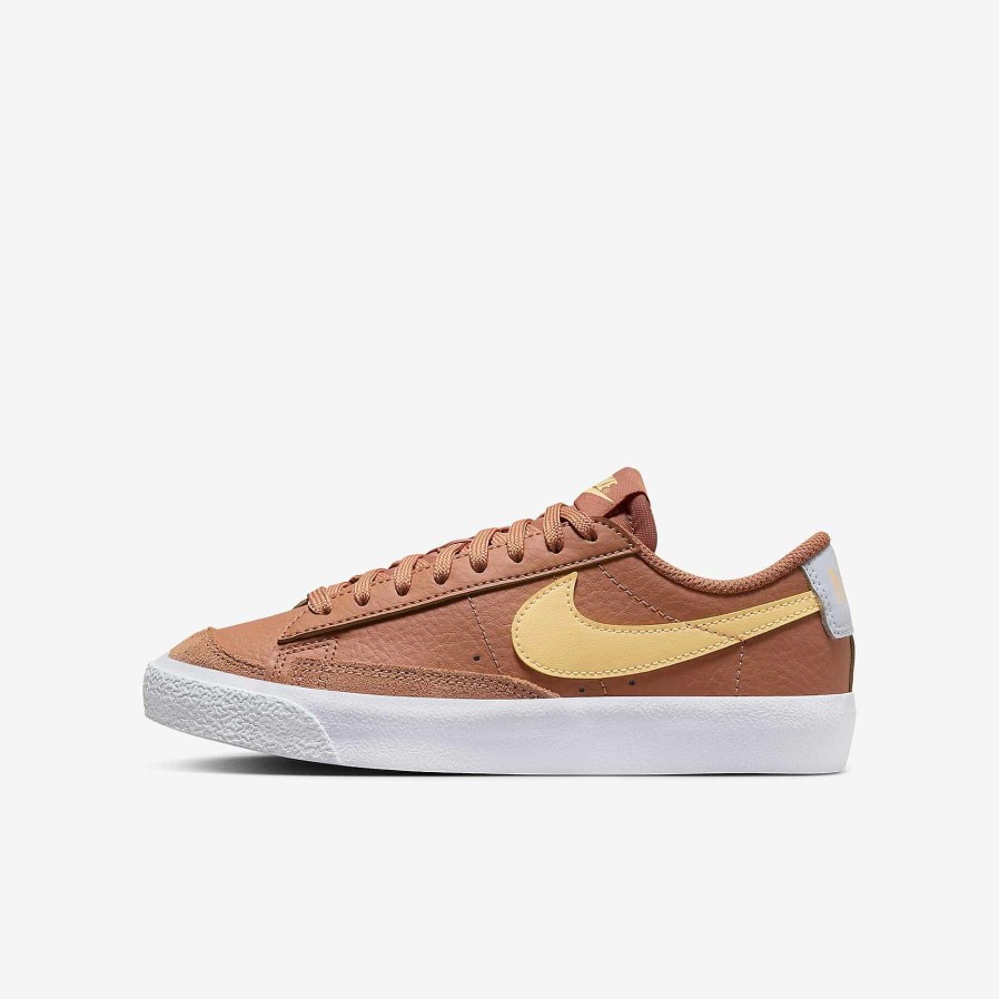 Kids Nike Dunks & Blazers | Nike Blazer Low '77 Amber Brown/Football Grey/White/Melon Tint