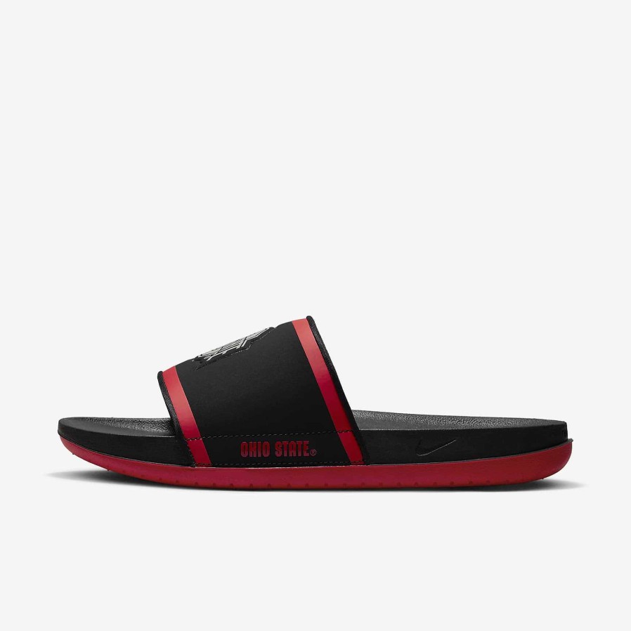 Men Nike Sandals & Slides | Nike Offcourt (Ohio State) Black/University Red/Pewter Grey