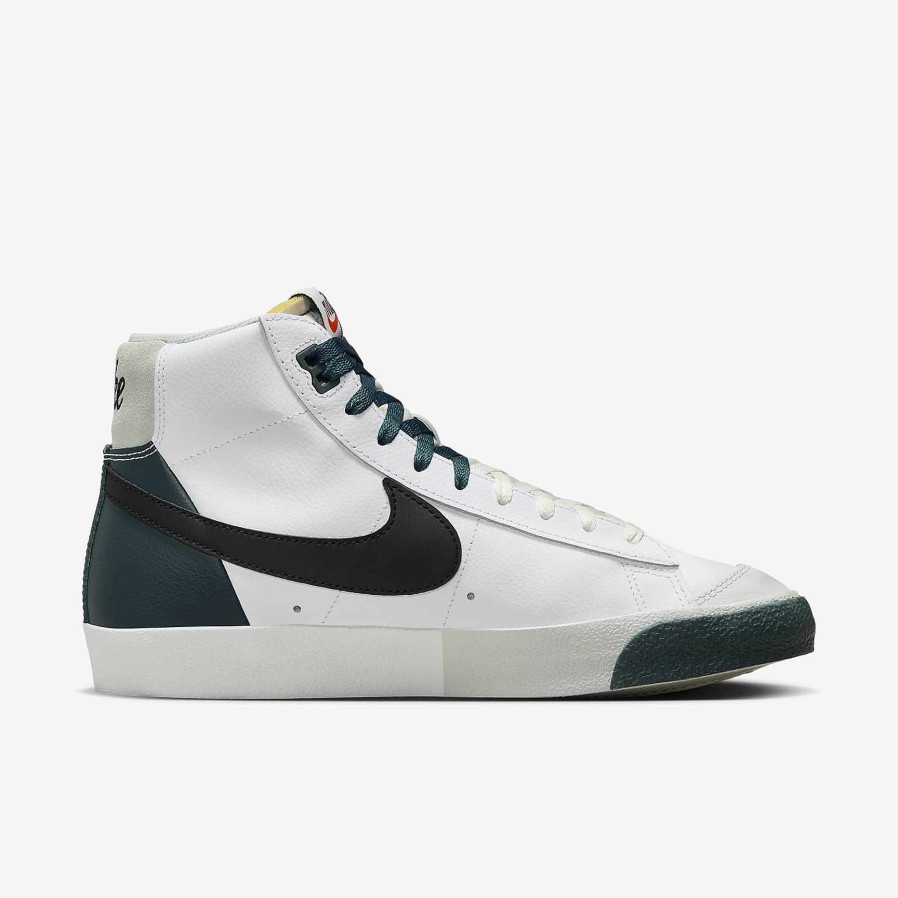 Men Nike Dunks & Blazers | Nike Blazer Mid '77 Premium White/Deep Jungle/Light Silver/Black