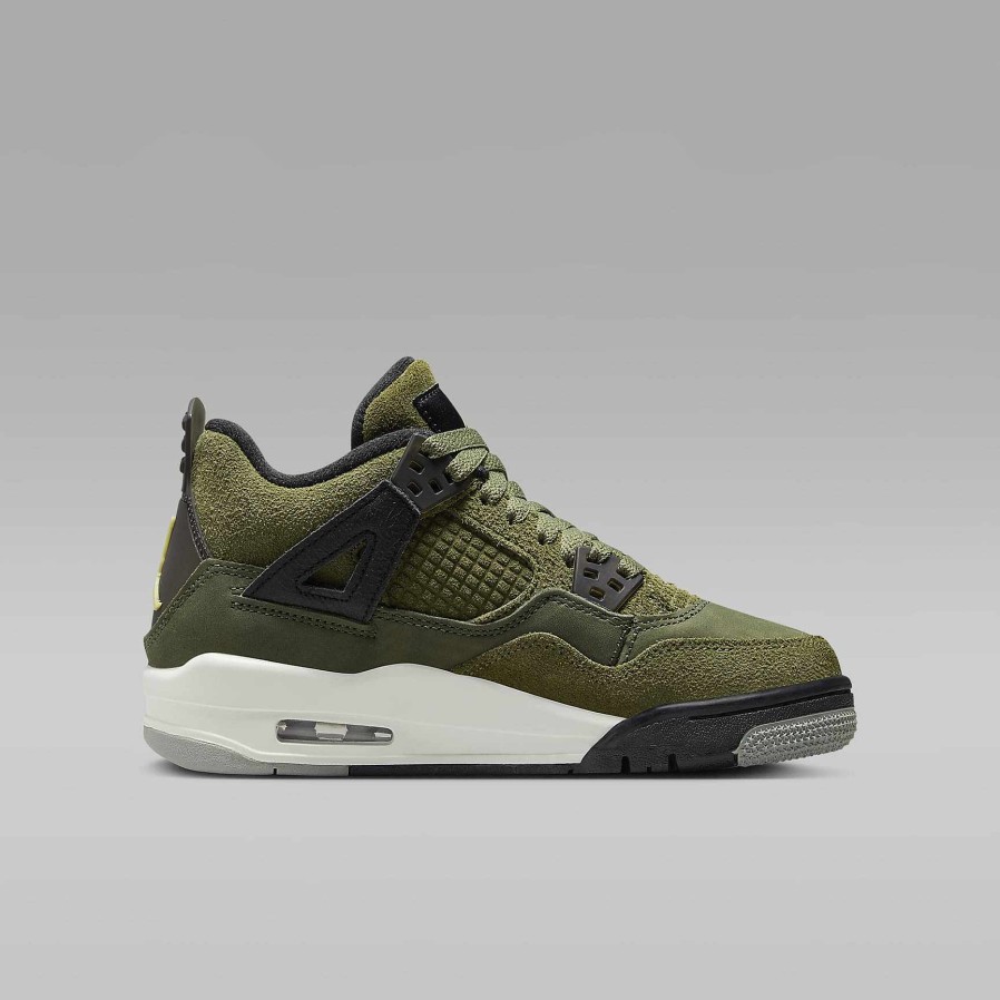 Kids Nike Lifestyle | Air Jordan 4 Retro Se Craft Medium Olive/Cargo Khaki/Black/Pale Vanilla