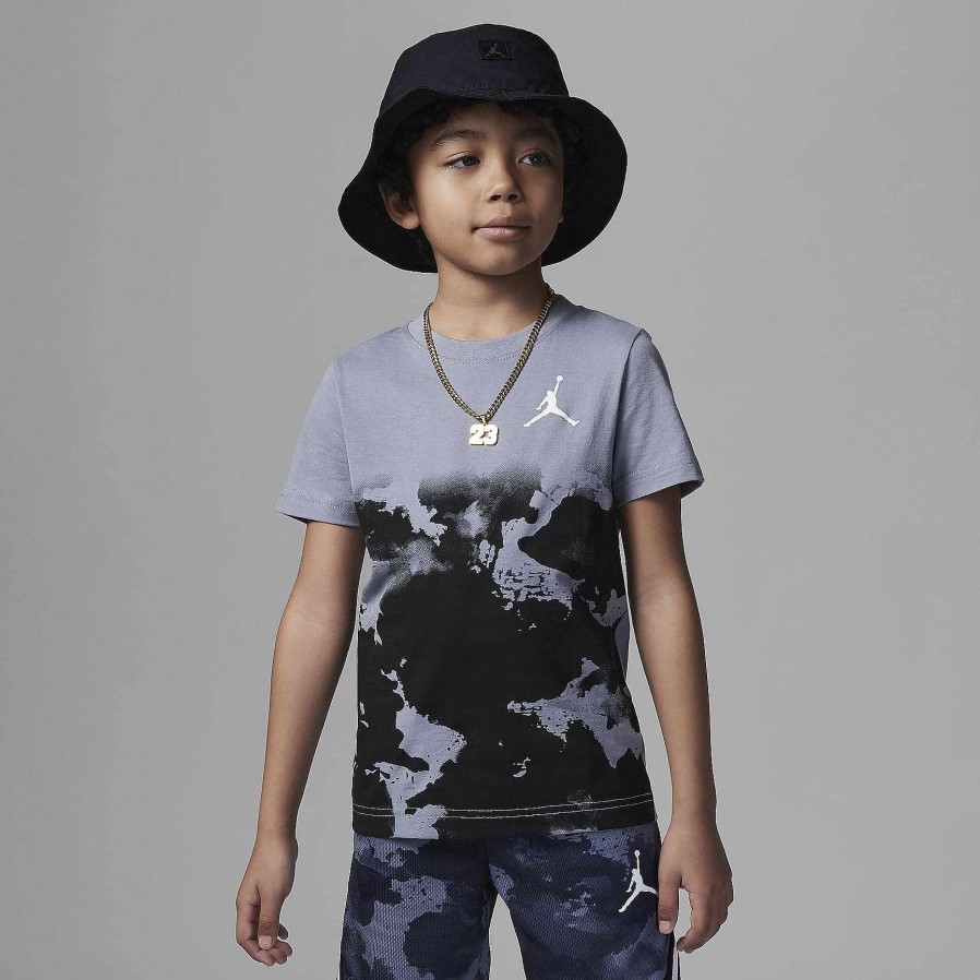 Kids Nike Jordan | Jordan Watercolor Fade Up Tee Stealth