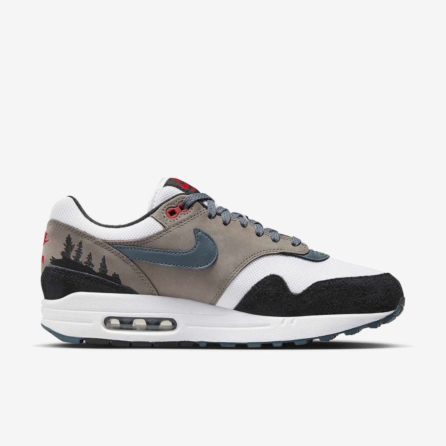 Men Nike Air Max | Nike Air Max 1 Premium White/Black/Soft Grey/Slate Blue