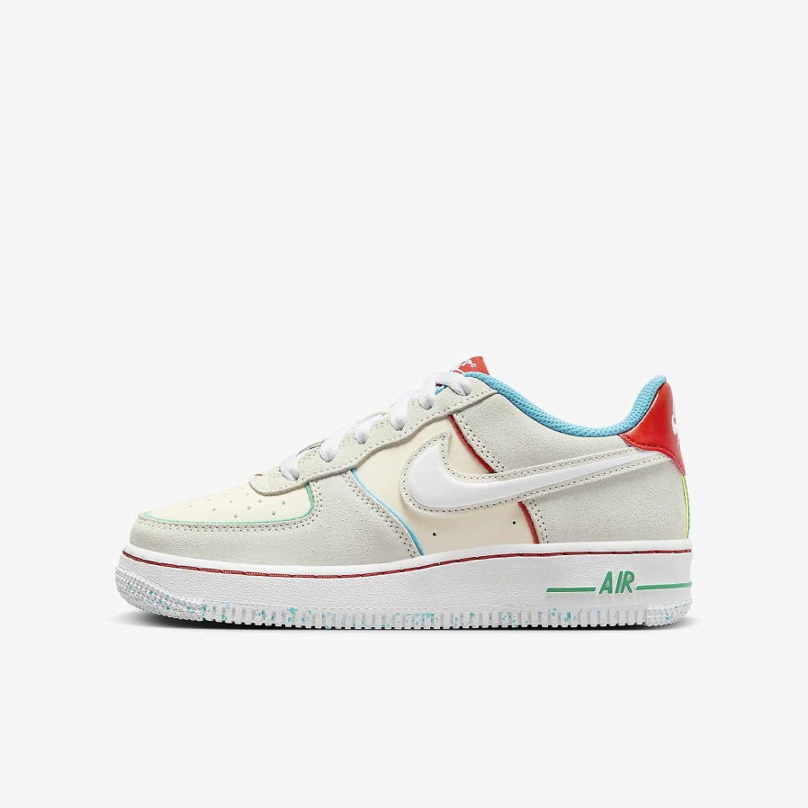 Kids Nike Lifestyle | Nike Air Force 1 Lv8 Pale Ivory/Picante Red/Baltic Blue/White