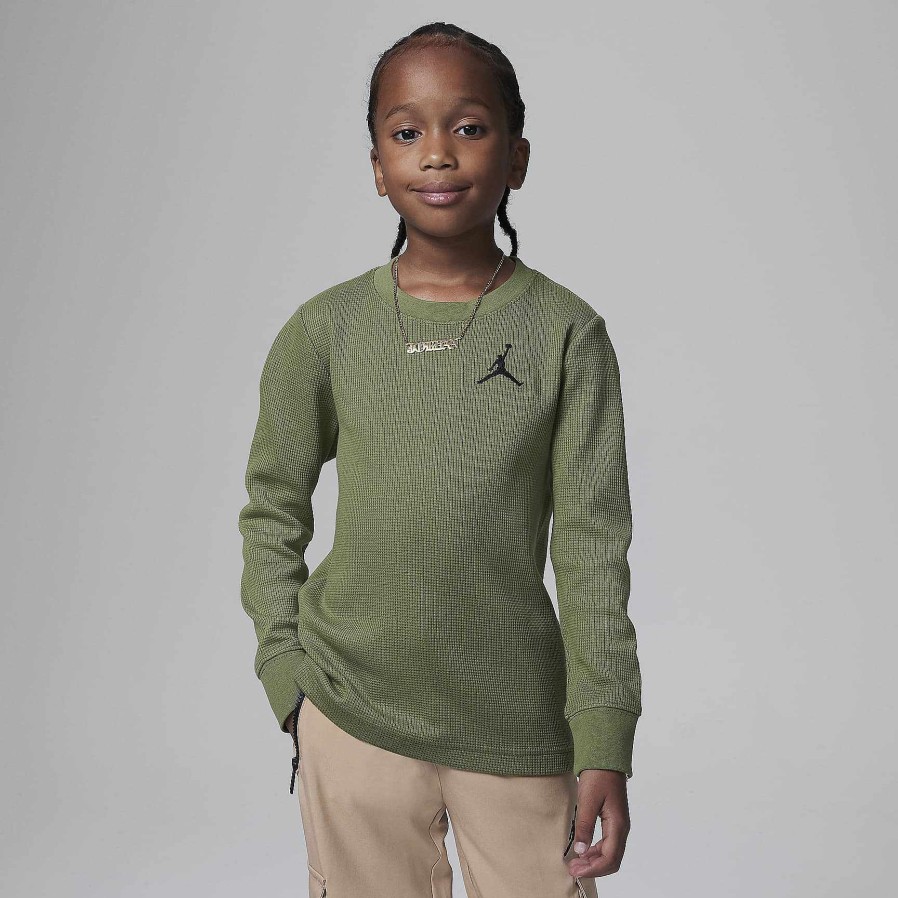 Kids Nike Cyber Monday Clothing | Jordan Mj Essentials Waffle Knit Long Sleeve Tee