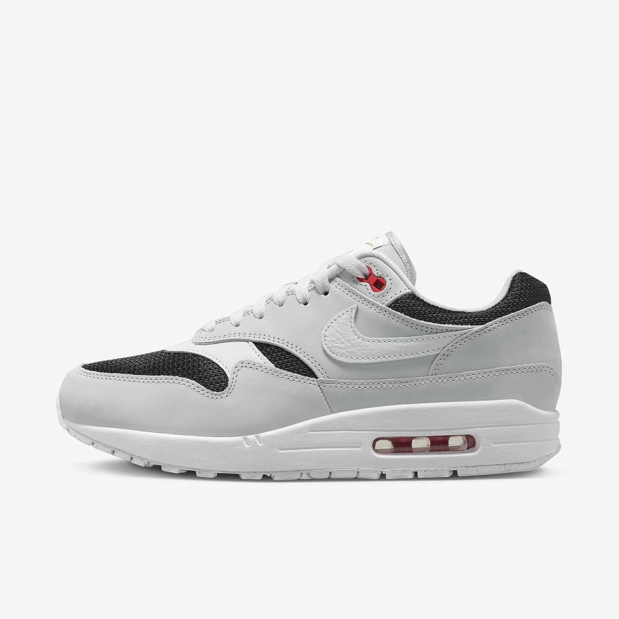 Men Nike Air Max | Nike Air Max 1 Premium Pure Platinum/Black/Sport Red/White