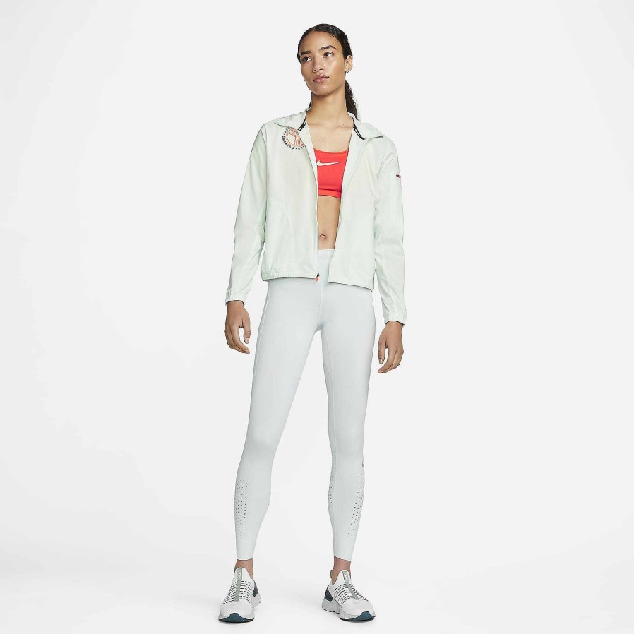 Women Nike Outerwear & Jackets | Nike Impossibly Light Barely Green/Total Orange