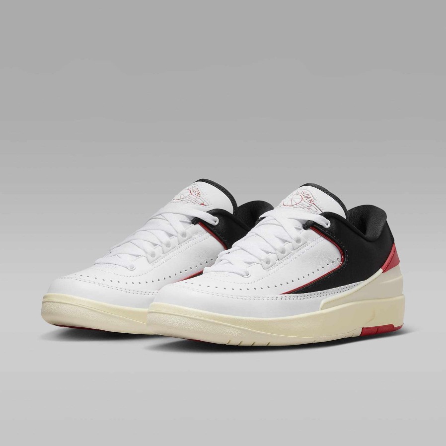 Women Nike Jordan | Air Jordan 2 Low "Black Satin" White/Black/Coconut Milk/University Red