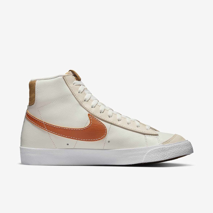 Men Nike Dunks & Blazers | Nike Blazer Mid '77 Emb Phantom/Pearl White/Elemental Gold/Hot Curry